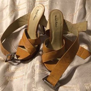 Orange Leather Heels